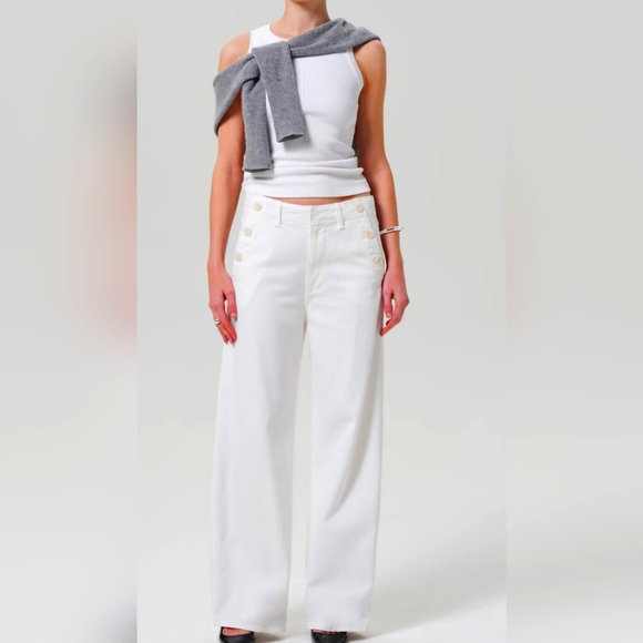 Citizens Of Humanity!! Boardwalk  Wide-Leg Jeans- In White!! - Picture 1 of 16
